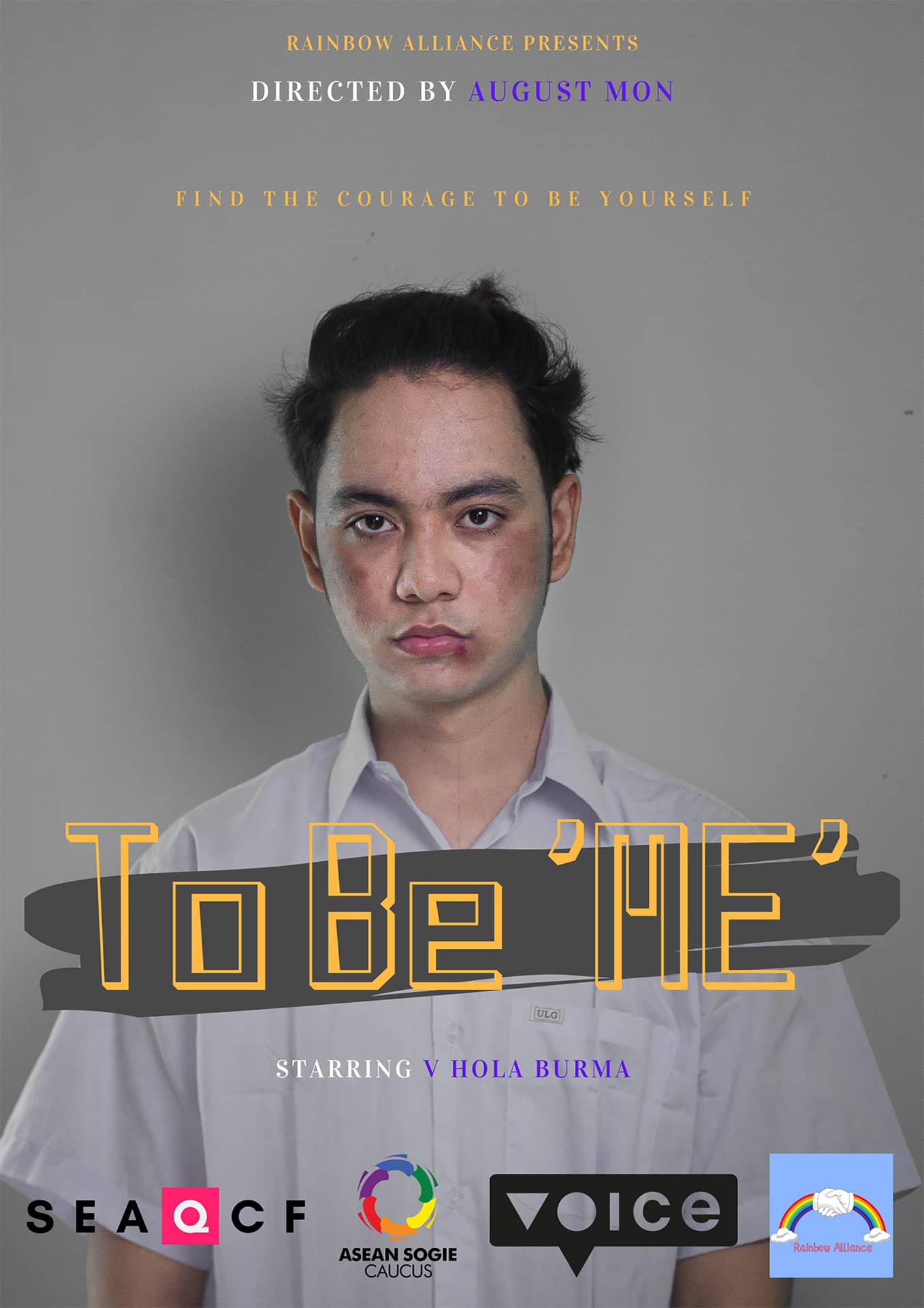 To Be 'Me' Poster, photo of a young person in school uniform who has bruises on the face